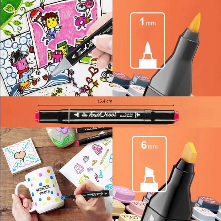 MARKERY ALKOHOLOWE 80 SZTUK PISAKI DWUSTRONNE MAZAKI FLAMASTRY + ETUI TORBA