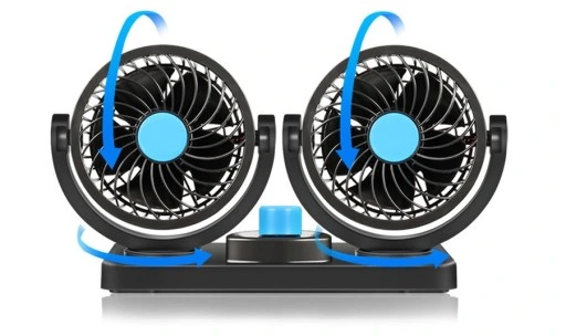 MOCNY WIATRAK WENTYLATOR SAMOCHODOWY PODWÓJNY 12V