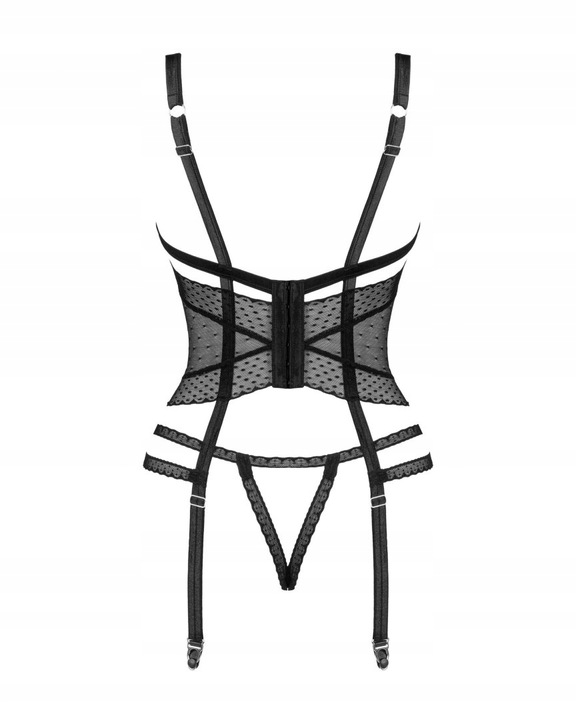 Obsessive Gorset i stringi Lanelia czarny XS/S