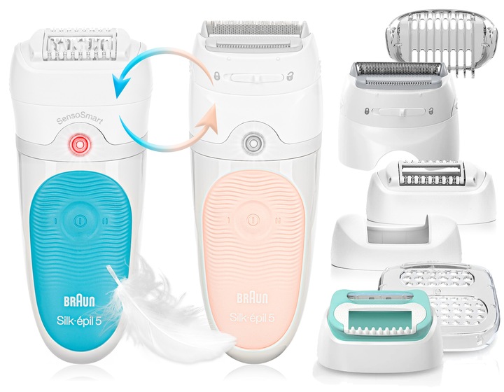 DEPILATOR + GOLARKA BRAUN Silk-epil 5 SensoSmart + NASADKI + TRYMER