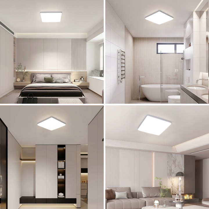 LAMPA ŁAZIENKOWA SUFITOWA LAMPA PLAFON LED BIAŁY NOWOCZESNA 4500K IP40