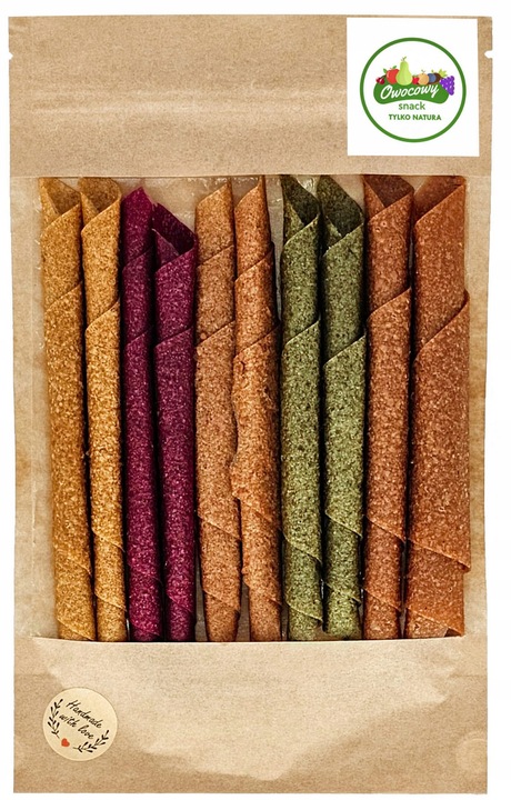 ROLLSY OWOCOWE mix 5 smaków 100g Owocowo warzywna przekąska naturalna