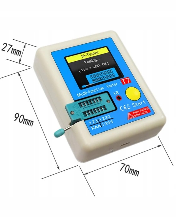 Multimetr TESTER TRANZYSTORÓW CEWEK DIÓD KONDENSATORÓW LCR-T7 MIERNIK