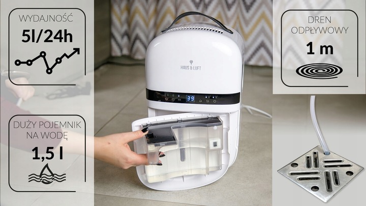 Osuszacz powietrza pochłaniacz wilgoci 5l/24 h Haus & Luft HL-OS-05