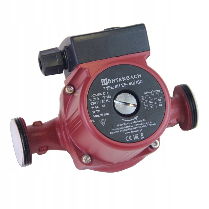 Pompa obiegowa ROHTENBACH RH 25-40/180
