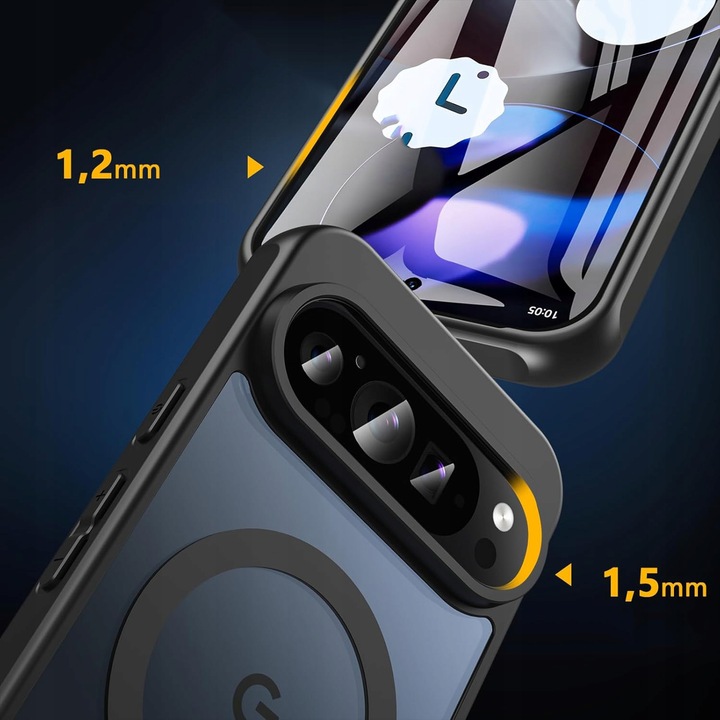 Etui plecki do Google PIXEL 9 / 9 PRO + SZKŁO do MagSafe CZARNY MATT CASE