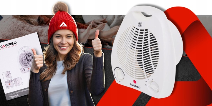 Grzejnik elektryczny Termowentylator Wydajna Farelka z Termostatem 2000W