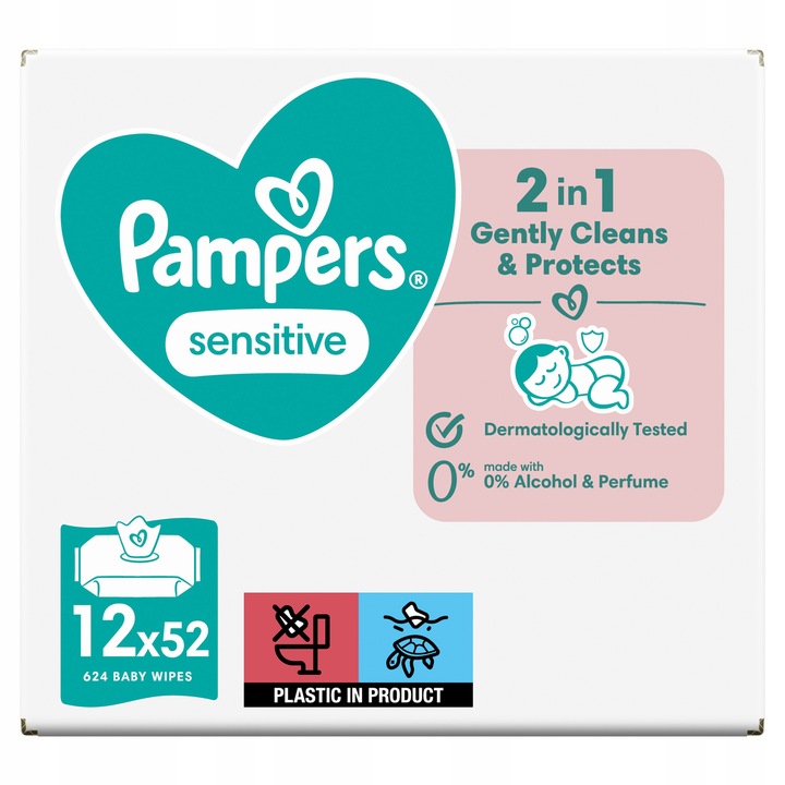 Chusteczki nawilżane Pampers Sensitive 12 x 52 szt.