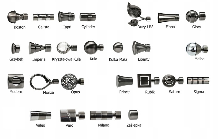 KARNISZ pojedynczy 19mm / 200 cm LUXURY CICHE KÓŁKA wzory 6 KOLORÓW wybór