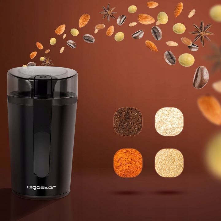 MŁYNEK ELEKTRYCZNY AIGOSTAR DO KAWY DO ZIAREN ZIÓŁ ORZECHÓW 200W