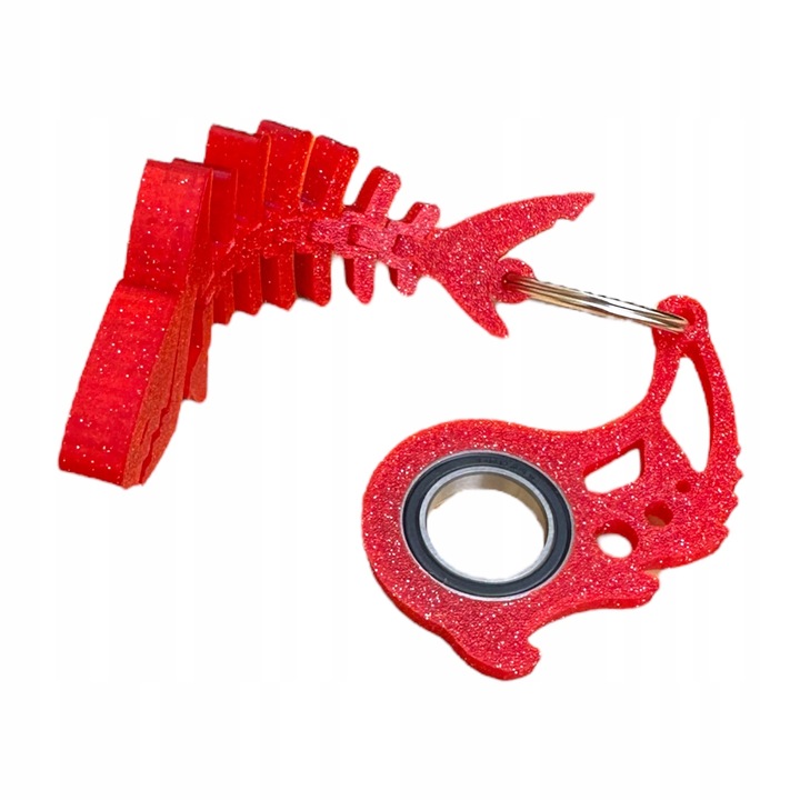 KEYSPINNER Zestaw BRELOK Breloczek do kluczy Keyrambit i Rekin Galaxy Red
