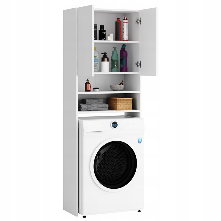 REGAŁ ŁAZIENKOWY SZAFKA NAD PRALKE BIAŁY 4 PÓŁKI