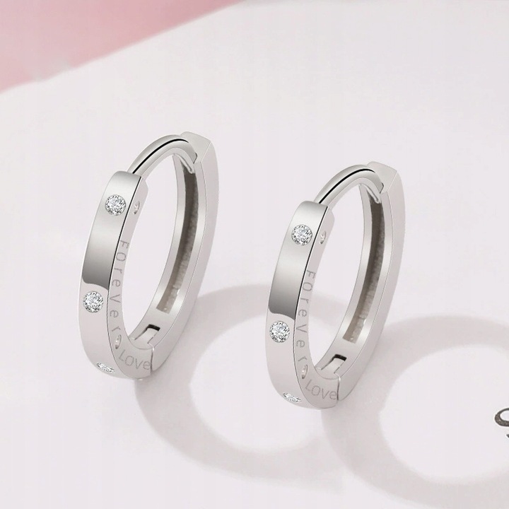 Kolczyki Srebrne PRÓBA 925 KOŁA OBRĘCZE SREBRO KÓŁKA z Cyrkoniami Damskie