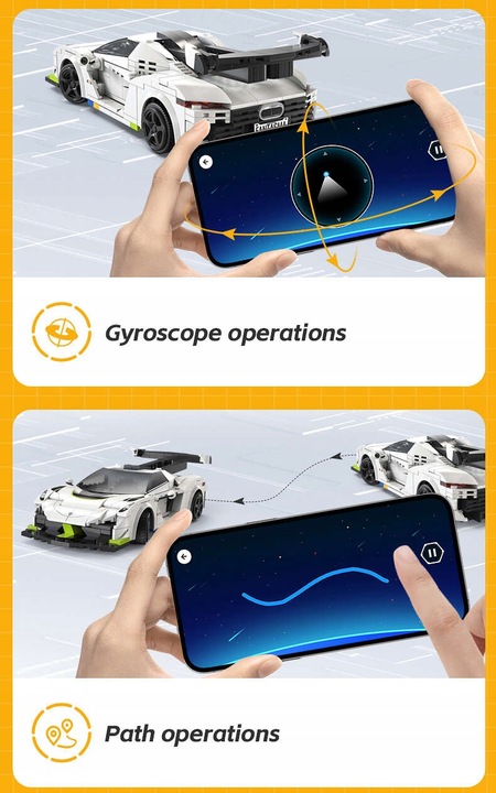 KLOCKI CADA ZDALNIE STEROWANY SAMOCHÓD WYŚCIGOWY AUTO FANTASMA 322 EL. DUAL