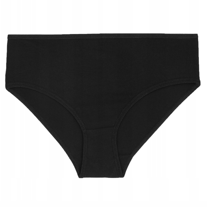 3x Majtki Bawełniane Figi Damskie Gładkie Klasyczne Czarne Proste MORAJ L