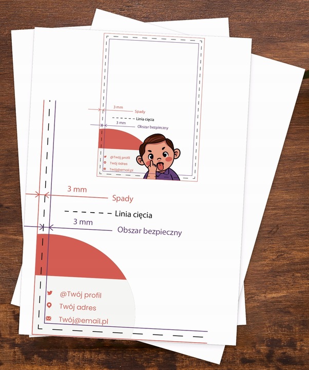 Wizytówki DRUK z projekt Canva 300 szt GRUBE 350g