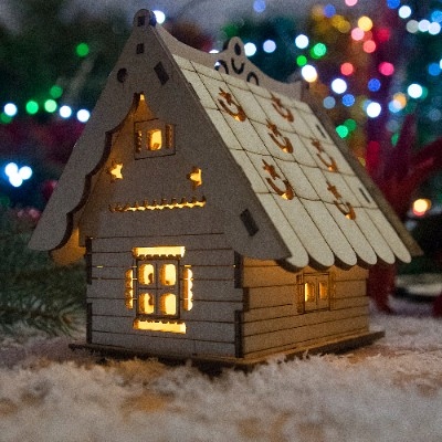 DOMEK LAMPION ŚWIĄTECZNY LED LAMPKA PREZENT DIY