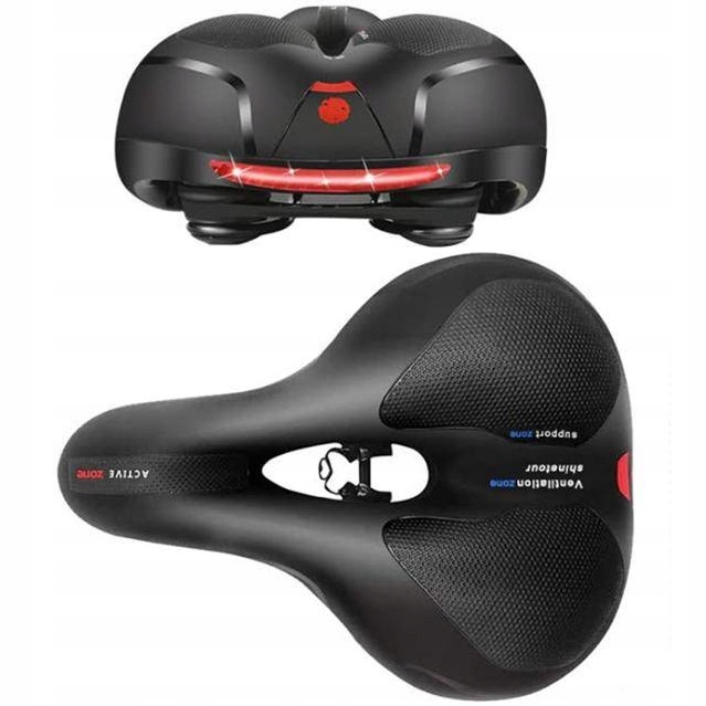 SIODEŁKO ROWEROWE ŻELOWE SZEROKIE MIĘKKIE WYGODNE Z LAMPKĄ ROWEROWĄ ROWER