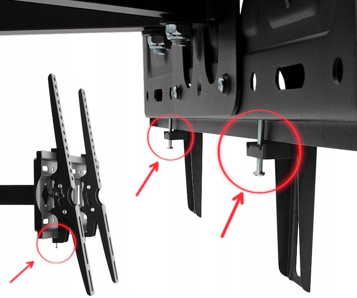 UCHWYT DO TELEWIZORA 32-85 CALI OBROTOWY REGULOWANY EXTRA MOCNY DO