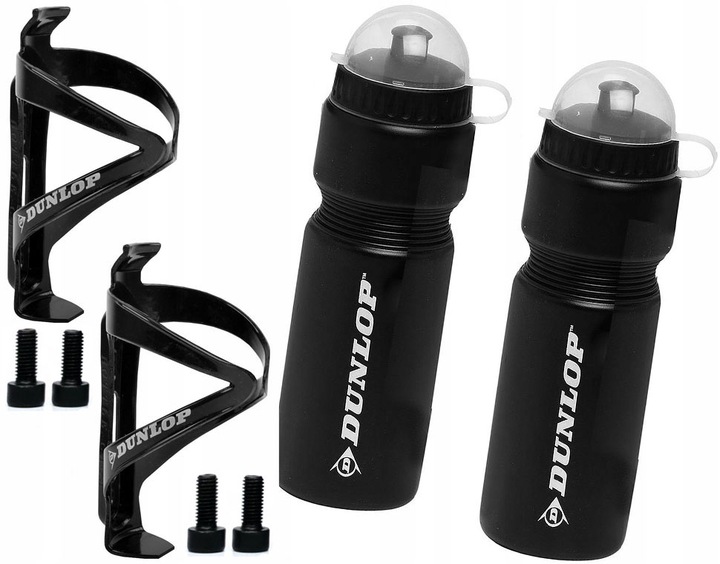 ZESTAW ROWEROWY 2x BIDON DUNLOP 750ML + 2x KOSZYK UCHWYT 2w1