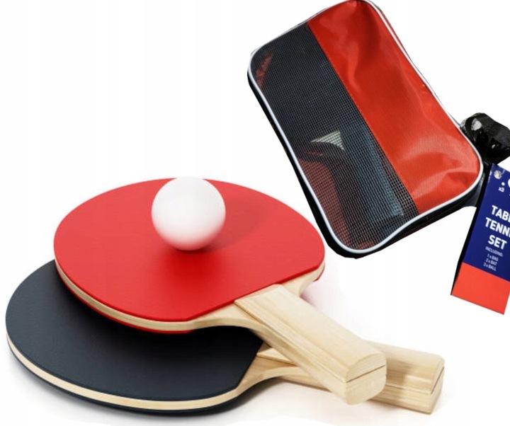 ZESTAW DO PING PONGA TENISA STOŁOWEGO PALETKI RAKIETKI + POKROWIEC+PIŁECZKI