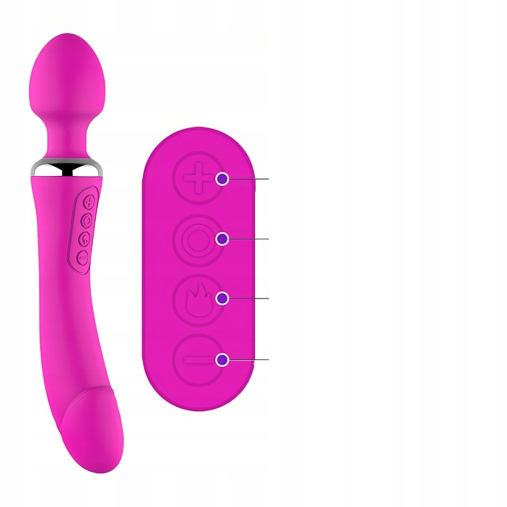 LUKSUSOWY WIBRATOR DAMSKI 2w1 PODGRZEWANY DO 45stC - USB DAWCA ORGAZMÓW