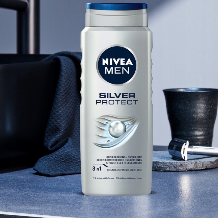 NIVEA żel pod prysznic Silver Protect 4 x 500ml