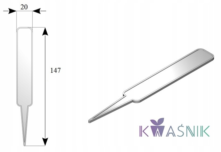 Tabliczki etykiety do opisu roślin biały 20 x 147 mm 100 szt. PL PRODUCENT