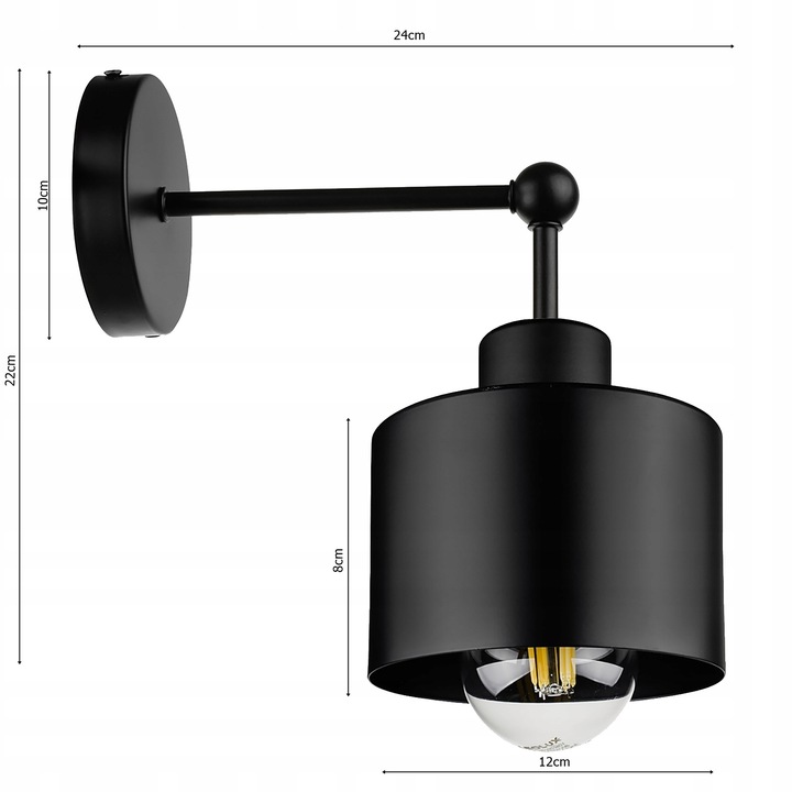 Lampa Ścienna Kinkiet Loft Edison LED