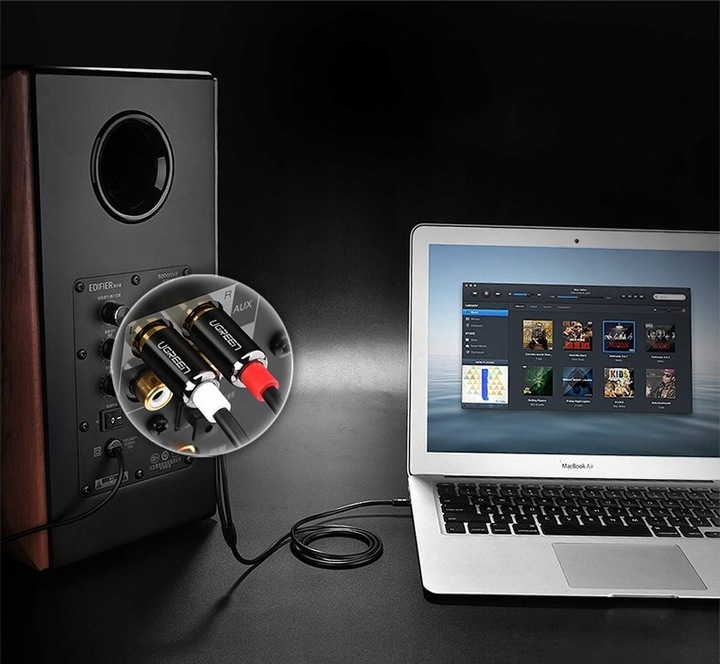 UGREEN KABEL PRZEWÓD AUDIO 3,5MM MINI JACK-2RCA 2M