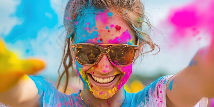 Kolorowy proszek Holi Puder Festiwal ZESTAW 100 szt.