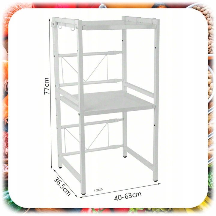 PÓŁKA NA MIKROFALÓWKĘ STOJAK REGAŁ KUCHENNY PRZYPRAWY REGULOWANA