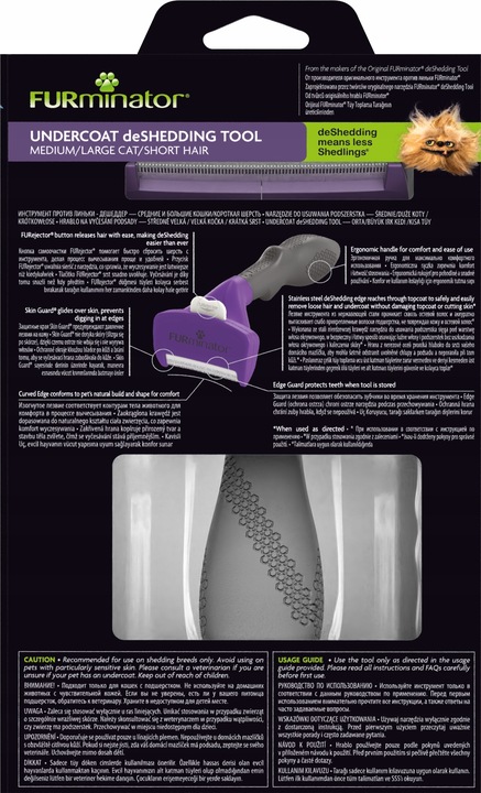 FURminator dla kotów krótkowłosych średnich dużych sierść krótka M/L Large