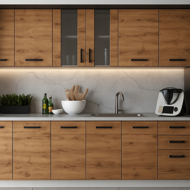 MEBLE KUCHENNE KUCHNIA ZESTAW SZAFKI MODUŁOWE BLAT JOLA 2,6M DĄB WOTAN