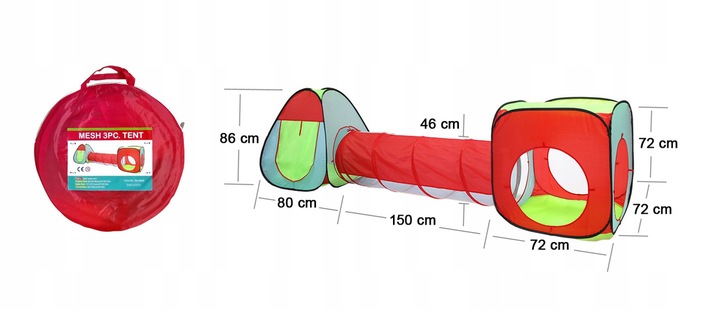 NAMIOT DLA DZIECI DO DOMU OGRODU TUNEL IGLO 3w1