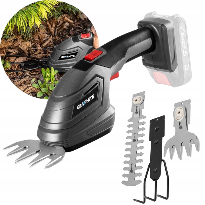 GRAPHITE NOŻYCE SEKATOR TRYMER TRAWY KRZEWÓW 3w1 AKUMULATOWOY 18V ENEGRY+