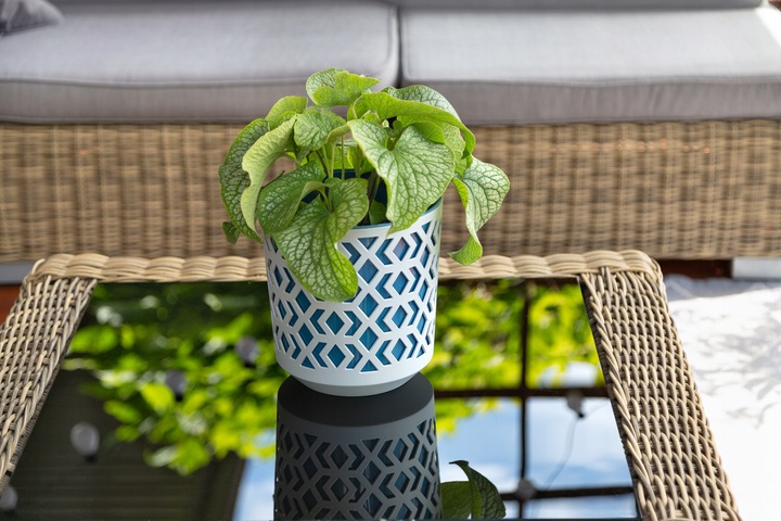 Doniczka AZTEK 14 h15 k-Czarny + w-Złoty Jasny