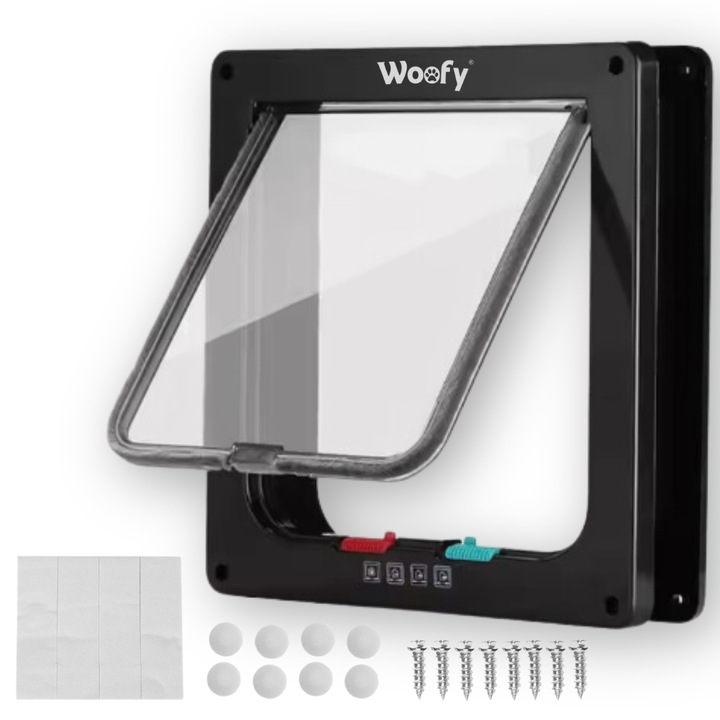 DRZWICZKI WAHADŁOWE DLA KOTA PSA DRZWI DWUSTRONNE Z KLAPĄ 4 SPOSOBY XL