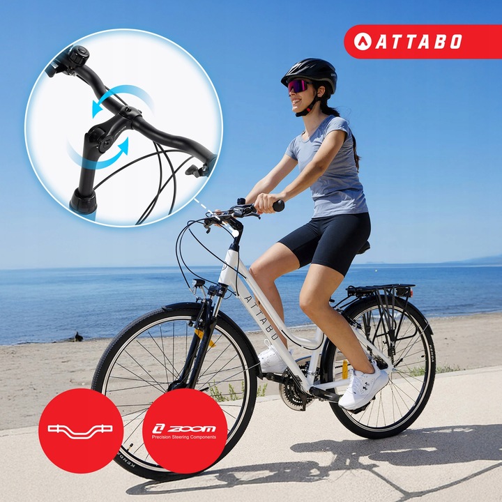 Rower trekkingowy damski ATTABO 17" Shimano Altus Dynamo Nexus Suntour