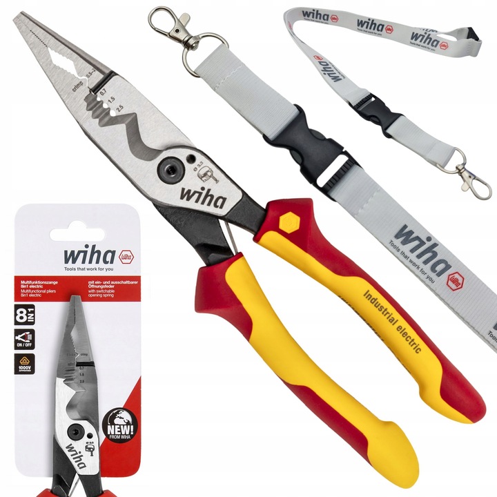 Wiha szczypce uniwersalne 8w1 izolowane 1000V dla elektryka 45705 +