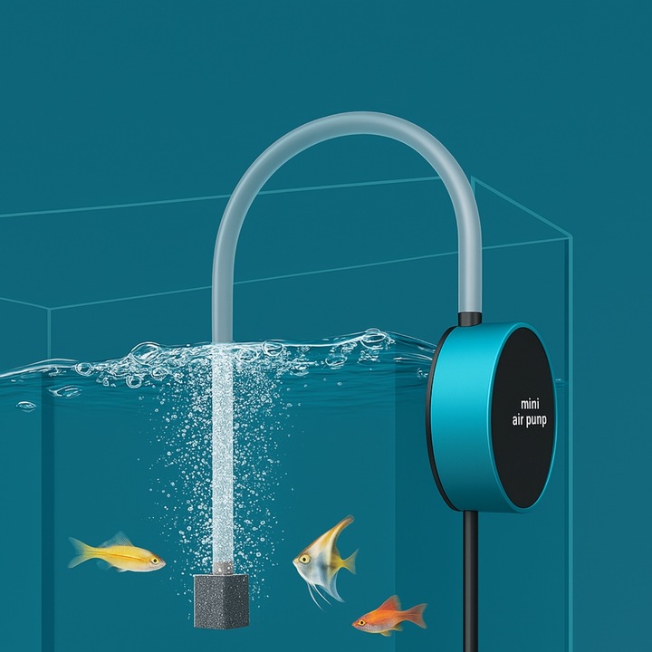 MINI NAPOWIETRZACZ DO AKWARIUM USB 1,5W 250ml/min POMPKA NA SZYBĘ WODA