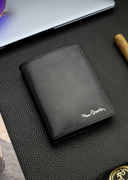 Portfel Męski Pierre Cardin Skórzany Czarny Pojemny RFID Torebka Certyfikat