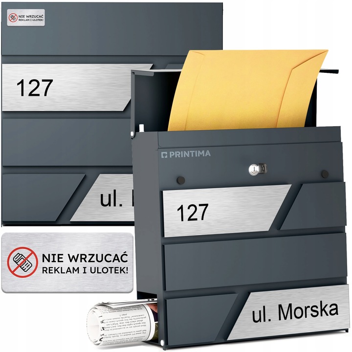 Duża Skrzynka Na Listy Z Numerem Domu Antracyt Skrzynka Na List Numer