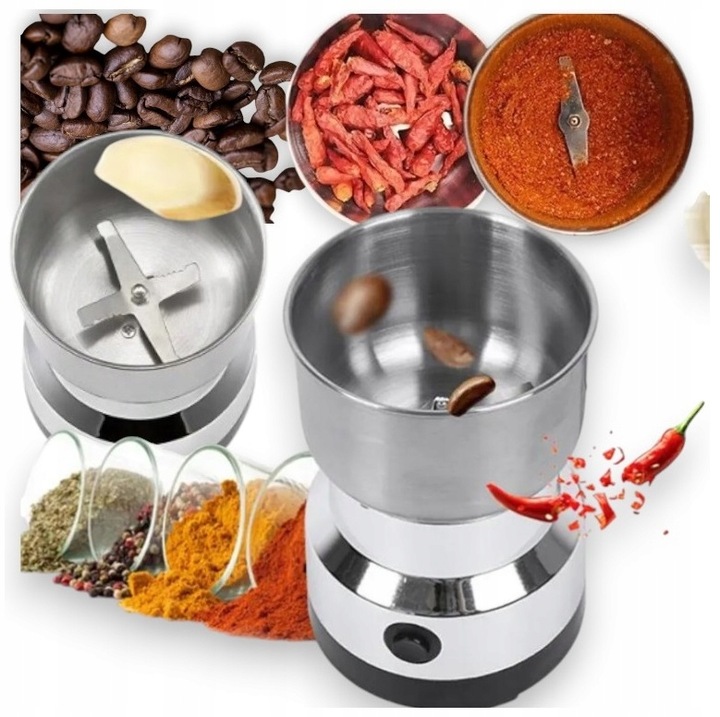 MŁYNEK DO KAWY MOCNY ELEKTRYCZNY DO MIELENIA PRZYPRAWY ORZECHY ZIARNA