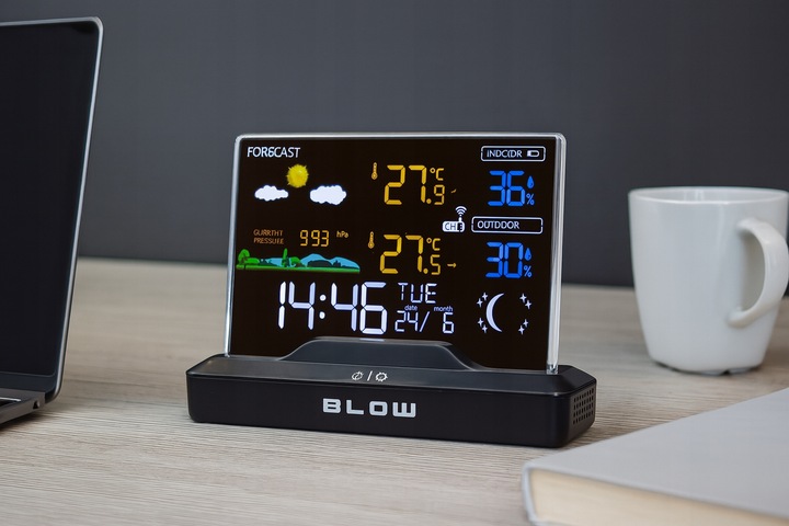 STACJA POGODY METEO BEZPRZEWODOWA POGODOWA TERMOMETR HIGROMETR