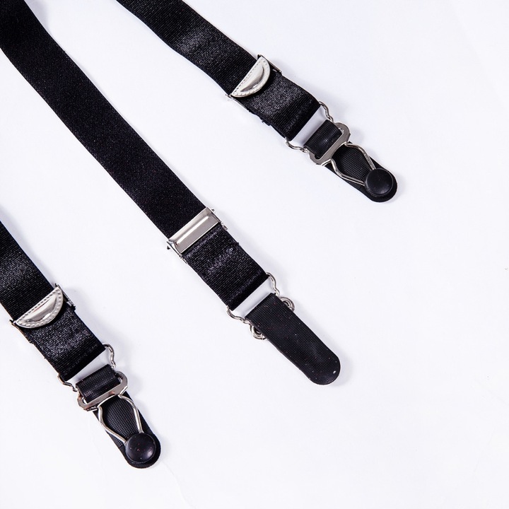 Pas do Pończoch Nylonowych Czarny Charmzi Nicole Vintage Retro S/M