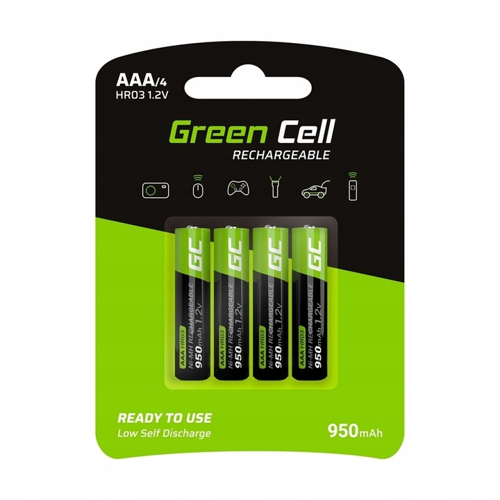 4x Akumulatorki Paluszki GC AAA R3 950mAh Ni-MH Baterie do myszki