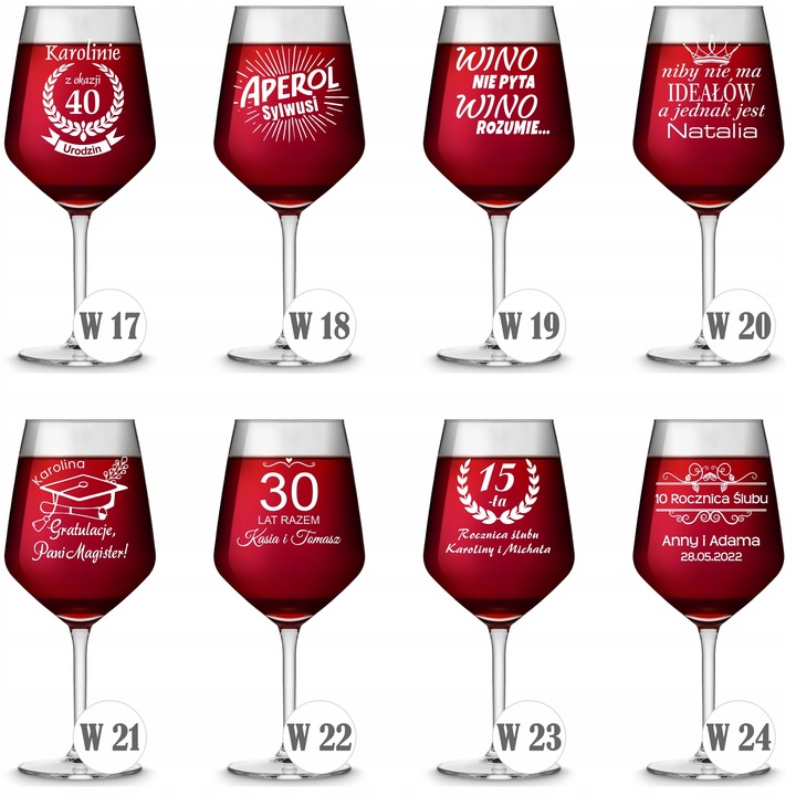 Kieliszek do WINA z GRAWERM PREZENT urodziny 18 20 30 40