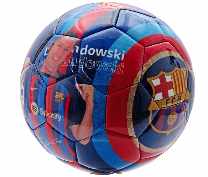 ORYGINALNA PIŁKA NOŻNA FC BARCELONA r5 LEWANDOWSKI DO NOGI NA TRAWĘ