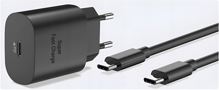 SZYBKA ŁADOWARKA DO TELEFONU SAMSUNG KOSTKA 25W + KABEL USB-C 1M